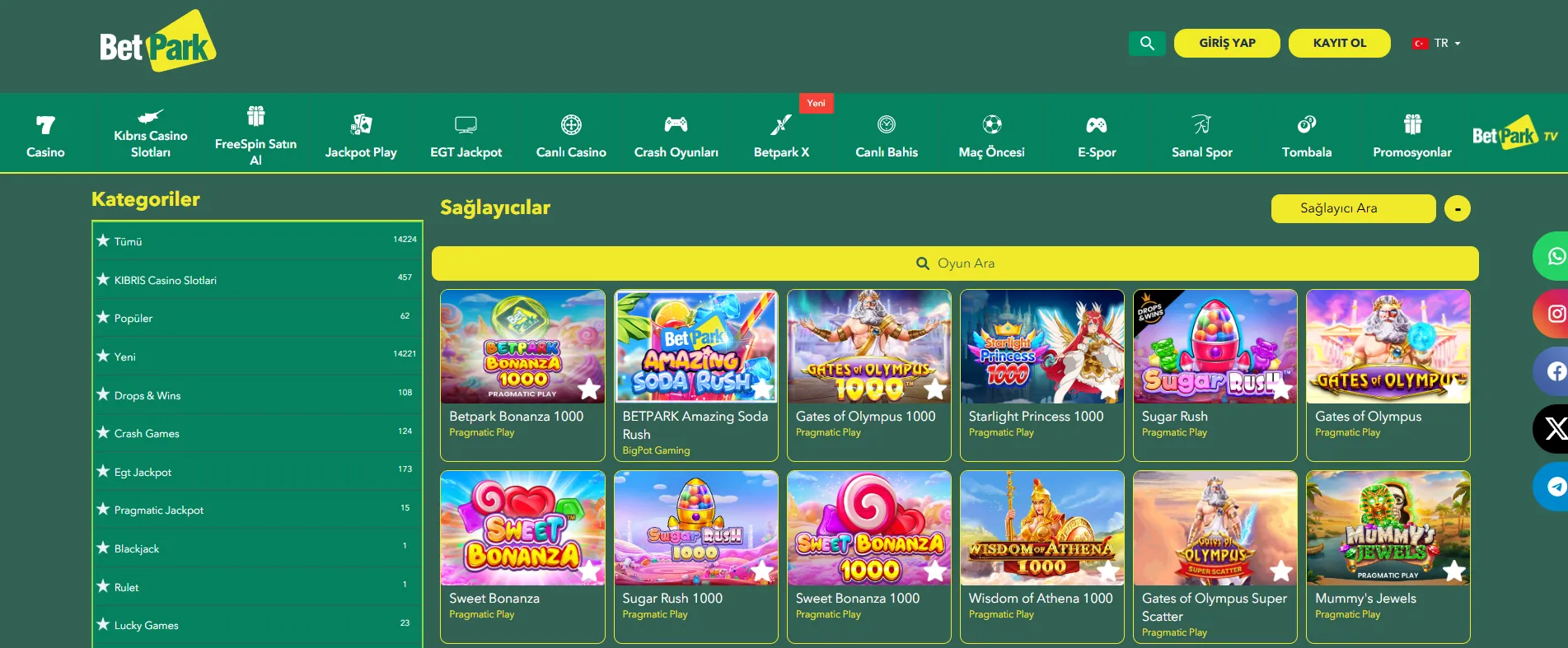 BetPark casino oyunları ve spor bahisleri